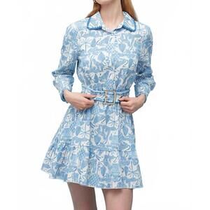 NEW ASTRID naples long sleeve dress in blue